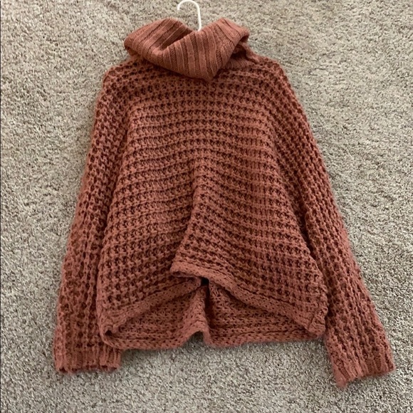 Express Mauve Chunky Turtleneck Sweater - Picture 2 of 4